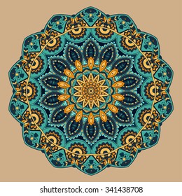 Ornament black white card with mandala. Geometric circle element made in vector. Perfect  cards for any other kind of design, birthday and other holiday, kaleidoscope,  medallion, yoga, india, arabic