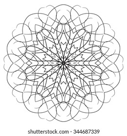 Ornament black white card with mandala. Geometric circle element made in vector. Perfect cards for any other kind of design, birthday and other holiday, kaleidoscope, medallion, yoga, india, arabic