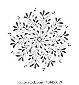 Ornament black white card with mandala. Geometric circle element made in vector. Perfect cards for any other kind of design, birthday and other holiday, kaleidoscope, medallion, yoga, india, arabic