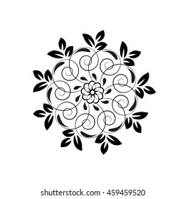 Ornament black white card with mandala. Geometric circle element made in vector. Perfect cards for any other kind of design, birthday and other holiday, kaleidoscope, medallion, yoga, india, arabic