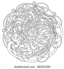 Ornament black white card with Round Pattern. Geometric circle element made in vector. Perfect cards for any other kind of design, birthday and other holiday.