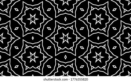 Vector ornamento de superficie de tela blanca negra sin fisuras.