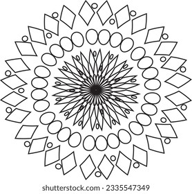 Ornament in black and white on a white background.