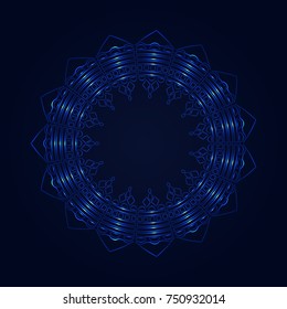 Ornament blue circle. Vector background.