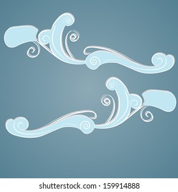 Ornament blue clouds. Abstract vector illustration.