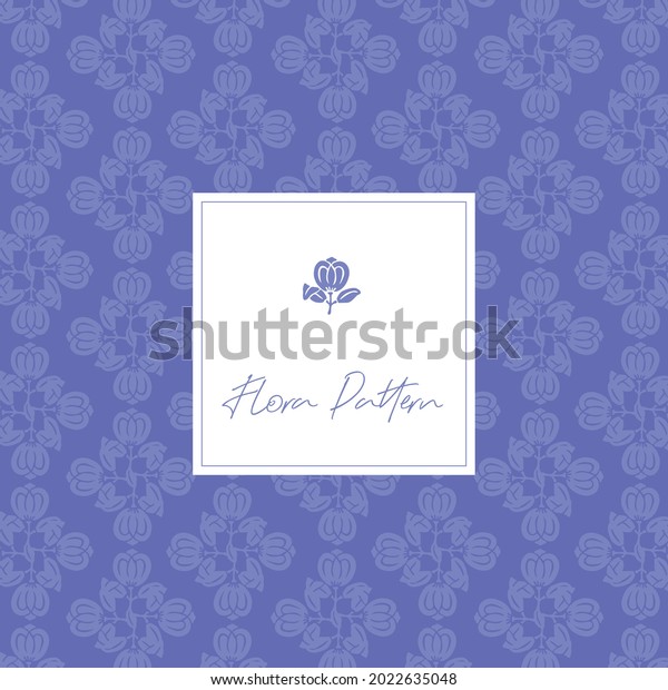 青い装飾用の壁紙の花飾り インテリアの美しい背景 ファブリック印刷テンプレート のベクター画像素材 ロイヤリティフリー