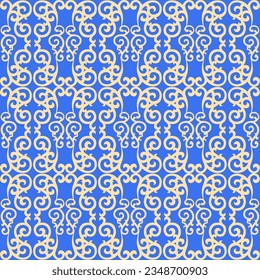 ornament blue seamless background pattern