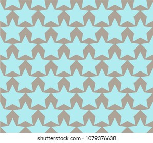 Ornament with blue stars on beige background.Delicate colors.Template to use.Angular spots.Minimalism.Design.Decorative stripes.Pattern for decoration.Print fabric.Comfort.