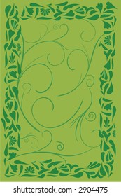 ornament border on green
