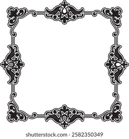 Ornament Border Vintage Floral Wedding