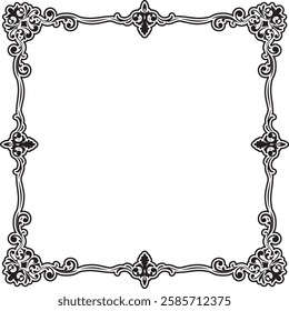 Ornament border vintage wedding floral