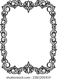 Marco sencillo de la boda de borde de ornamento