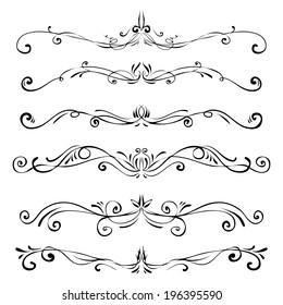 ornament borders decorative set of classical vector dividers hand drawn ornament borders decorative line nails medieval border drawn style ornate beauty series science turn ornamental classic vortex f