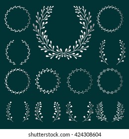 Ornament of the branches around. Retro pattern. Vector illustration.