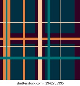 Ornament in a cage. Geometric print. Seamless pattern. Vector image