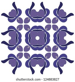 Ornament card, blue, purple