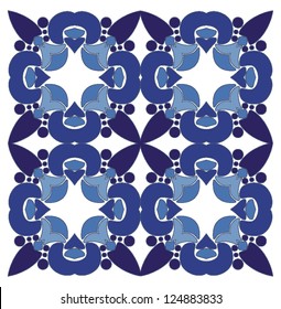 Ornament card, blue, purple