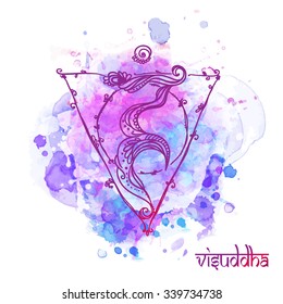 Ornament card with chakra. Geometric element hand drawn. Perfect  cards for any other kind of design, yoga center, class, Muladhara,Manipu, Anahata, Vishudha, Ajna, Sahasrara, swadhistana