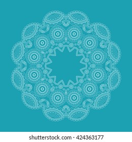 Ornament card. Geometric circle element. Mandala.