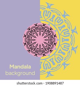 Tarjeta de ornamento con mandala. Elemento de círculo geométrico. Ilustración del vector