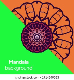 Ornament card with mandala. Geometric circle element. Vector illustration