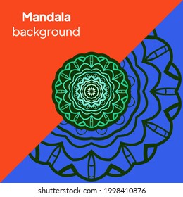 Ornament card with mandala. Geometric circle element made in vector.