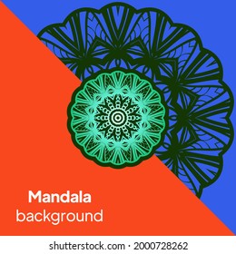 Tarjeta de ornamento con mandala. Elemento de círculo geométrico hecho en vector.