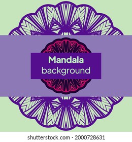 Ornament card with mandala. Geometric circle element made in vector.