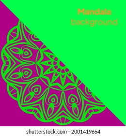 Ornament card with mandala. Geometric circle element made in vector.