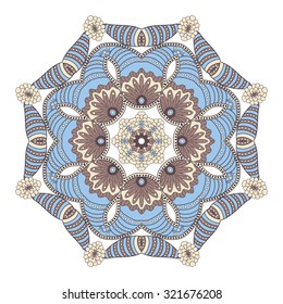 Ornament card with mandala. Geometric circle element made in vector. Perfect  cards for any other kind of design, birthday and other holiday, kaleidoscope,  medallion, Arabic.