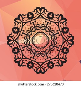 Ornament card with mandala like design. Geometric circle element made in vector, kaleidoscope,  medallion, yoga, indian, arabic 