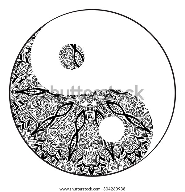 Download Ornament Card Mandala Yin Yang Geometric Stock Vector ...