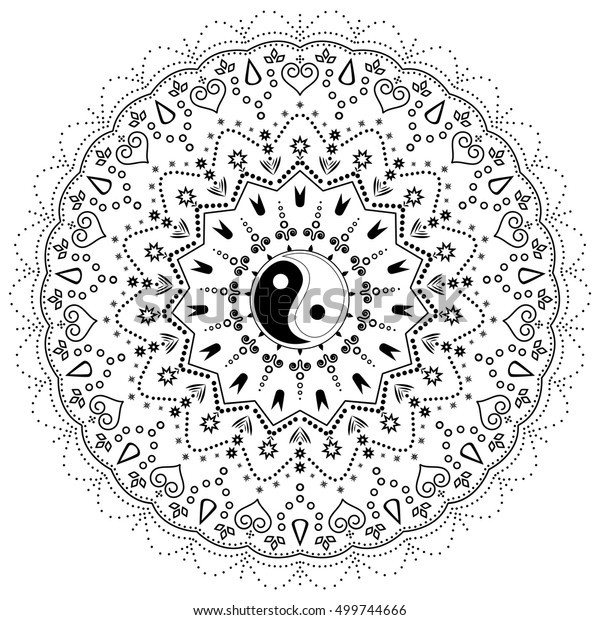Download Ornament Card Mandala Yin Yang Spirituality Stock Vector ...