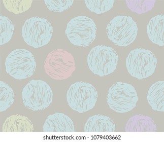 Ornament with careless circles.The colorful spots on a beige background.A linear pattern.Imitation careless drawing by hand.Abstract composition.Minimalism.Design.Template for the design.