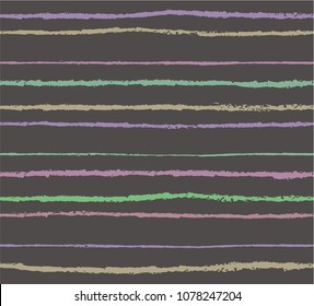 Ornament with careless multi-colored horizontal lines on a dark background.A linear pattern.Imitation careless drawing by hand.Abstract composition.Minimalism.Design.Pattern for decoration.