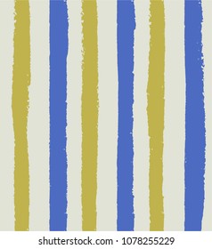 Ornament with careless vertical lines.Blue, yellow and beige.A linear pattern.Imitation careless drawing by hand.Abstract composition.Minimalism.Design.Pattern for decoration.Decorative stripes.