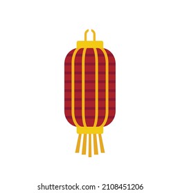 Ornament chinese lantern icon. Flat illustration of ornament chinese lantern vector icon isolated on white background