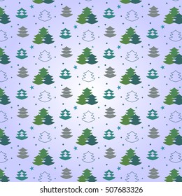 Ornament of Christmas trees, vector illustration