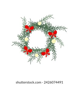 ornament christmas wreath cartoon. card garland, winter happy, tree border ornament christmas wreath sign. isolated symbol vector illustration