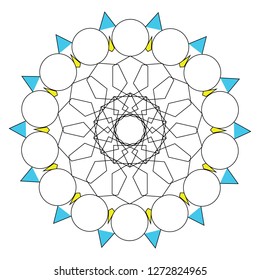 ornament circle 14 sharp blue