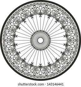 Ornamento en círculo - Acero fundido y hierro forjado Ornamento - curva rosette