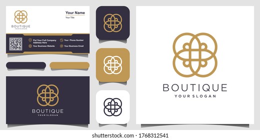 ornament circle concept logo design with line art style. Infinity circle Symbol Rounded Ornament Monogram Logo. business card design