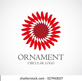 Ornament circle of decoration abstract vector and logo design or template art business icon of company identity symbol concept