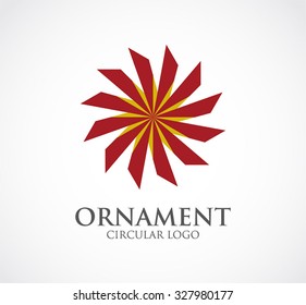 Ornament circle decoration abstract vector and logo design or template art business icon of company identity symbol concept