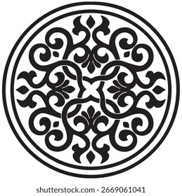 Ornamento círculo, decoración, negro, Vector
