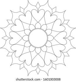 ornament circle flora black and white. compatible for your design