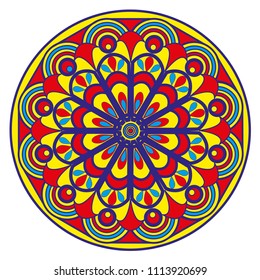 Ornament in a circle. In oriental style. Vector illustration.