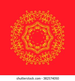 Ornament in the circle, vector illustration