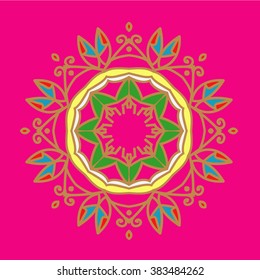 Ornament in the circle, vector illustration