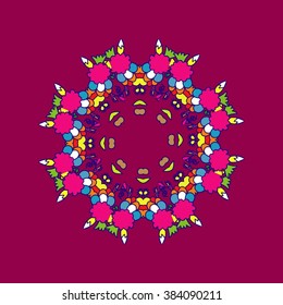 Ornament in the circle, vector illustration